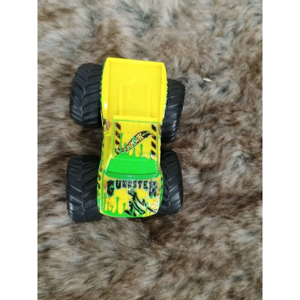 Miniature Gunkster Monster Truck Toy Vibrant Green & Yellow Sturdy Plastic Build